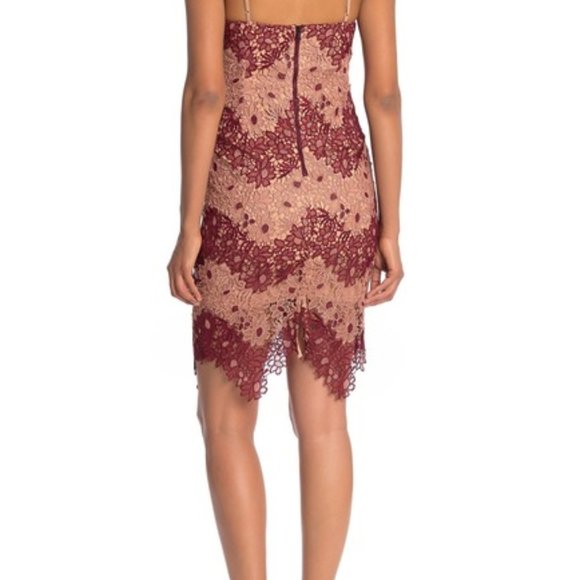 Bardot Two-Tone Lace Dress Berry Pink - Picture 2 of 4